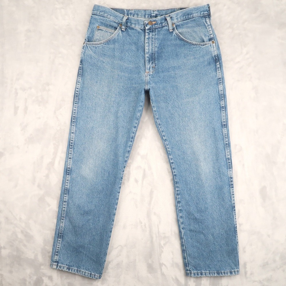 Wrangler Jeans Mens 36 Fit 34x29 Blue Regular Fit 965T1DS Straight Workwear